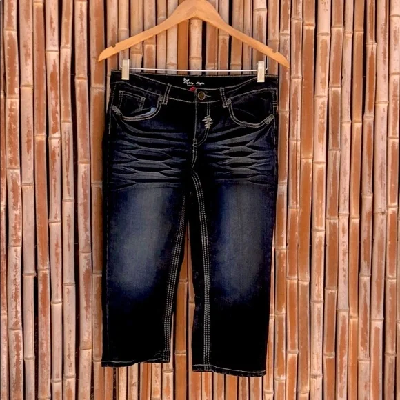 EIGHTY EIGHT Dark Blue Crop Jeans - Picture 9 of 10
